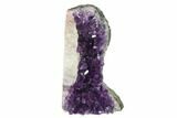 Amethyst Cut Base Crystal Cluster with Calcite - Uruguay #135114-1